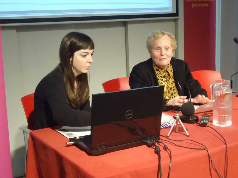 Pilar Falgàs va explicar la seva experiència com a dona treballadora. Foto: Josep Mas