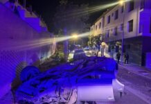 Un herido grave al empotrarse un coche contra un muro en Castellar del Vallès
