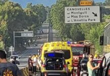 Tres heridos leves en un accidente de tráfico en la C-17 a la altura de Canovelles