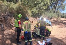 Un ciclista es rescatado tras sufrir un accidente en La Garriga